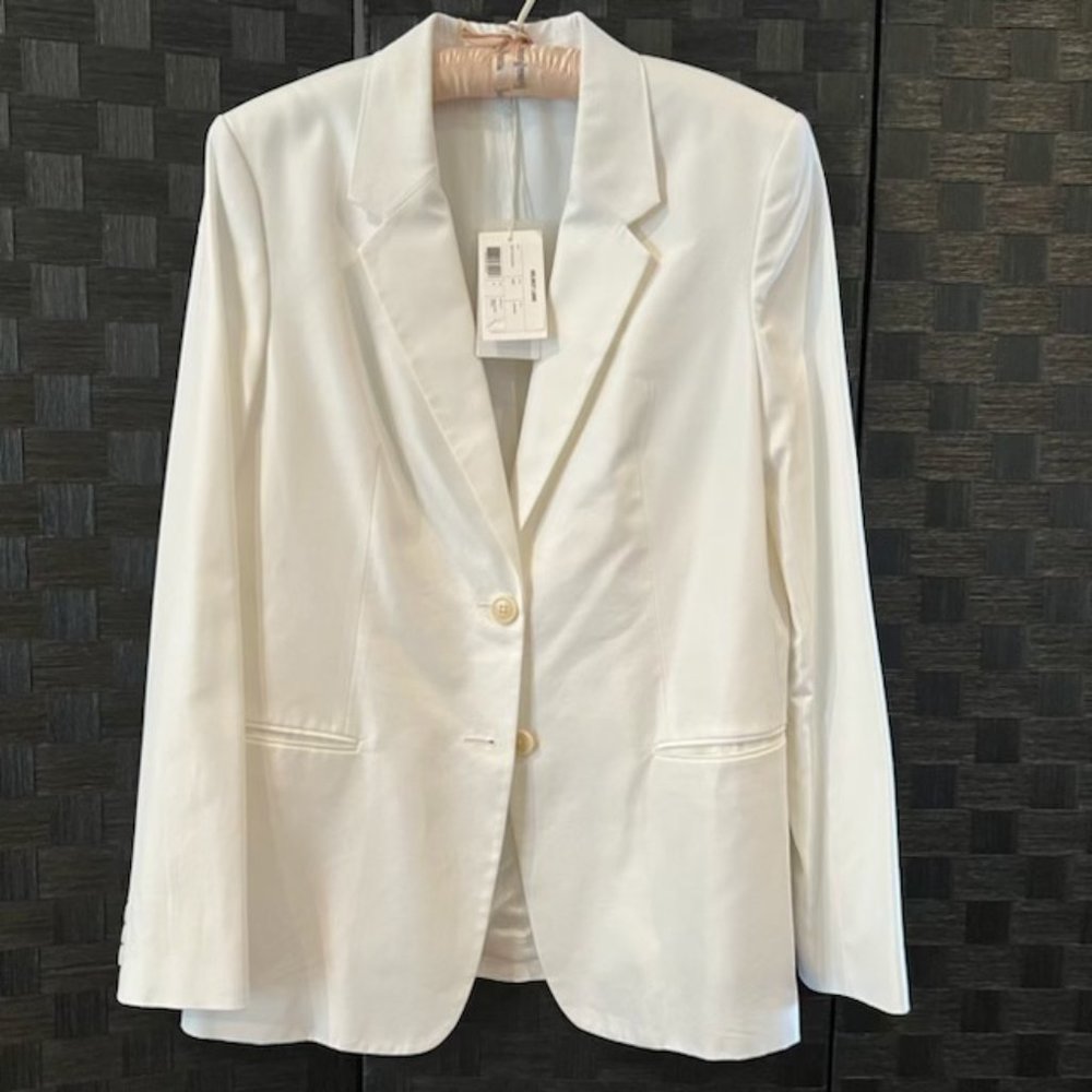 New with tags! Helmut Lang White Cotton Blazer